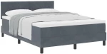 Κρεβάτι Box Spring με στρώμα vidaXL Σκούρο Γκρι 160x200 εκ Βελούδο