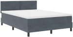 Κρεβάτι Box Spring με στρώμα vidaXL Σκούρο Γκρι 160x200 εκ Βελούδο
