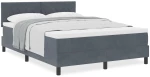 Κρεβάτι Box Spring με στρώμα vidaXL Σκούρο Γκρι 160x200 εκ Βελούδο