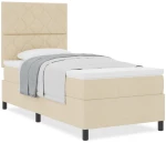 vidaXL Κρεβάτι με Κουβέρτα Μπεζ 90x200 cm Υφασμάτινο
