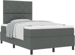 vidaXL Κρεβάτι Box Spring με Στρώμα Σκούρου Γκρι 120x200 εκ Ύφασμα
