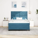 κρεβάτι Box Spring με στρώμα vidaXL Σκούρο Μπλε 160x200 εκ. Βελούδο