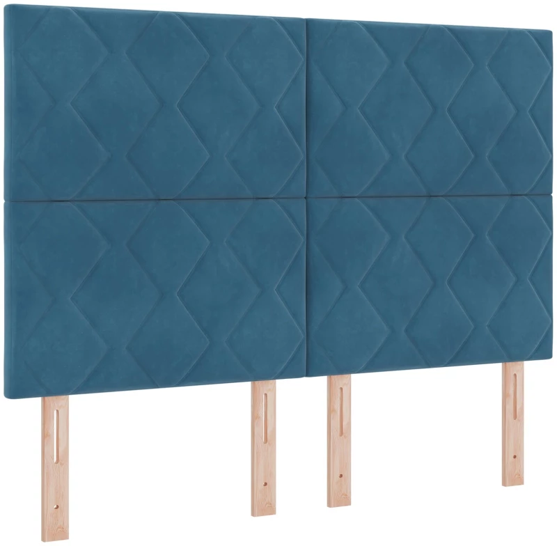 κρεβάτι Box Spring με στρώμα vidaXL Σκούρο Μπλε 160x200 εκ. Βελούδο