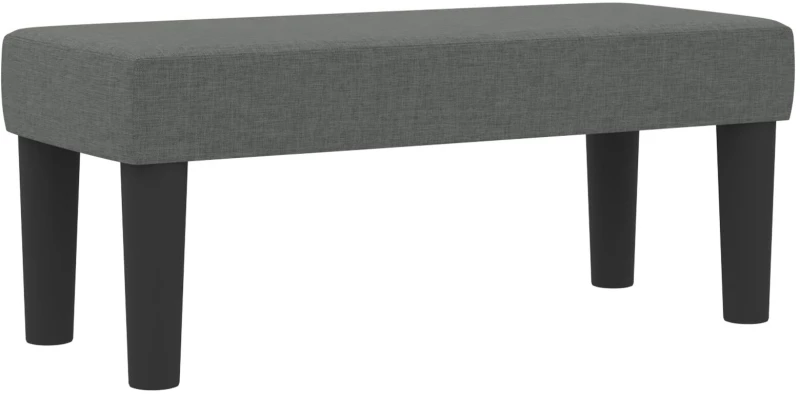 vidaXL Κρεβάτι Box Spring με Στρώμα & Πάγκο Σκούρο Γκρι 90x190 εκ Ύφασμα