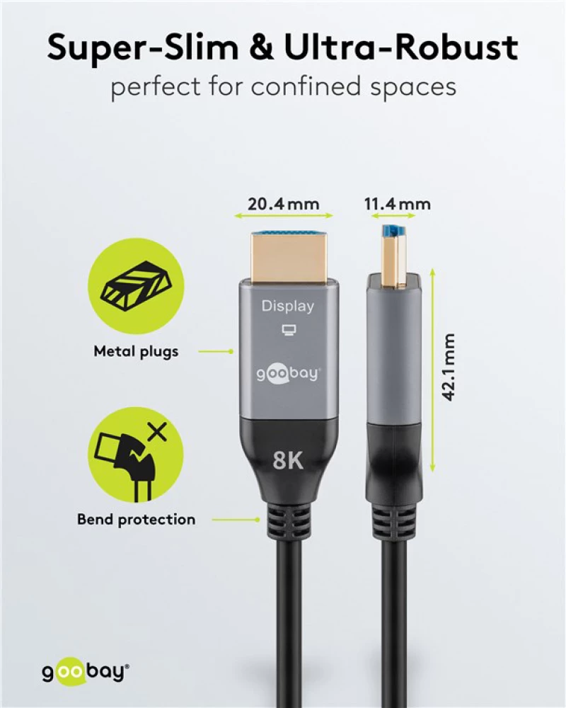 GOOBAY καλώδιο HDMI 2.1 76277 με Ethernet, 8K/60Hz, 48 Gbps, 40m, μαύρο