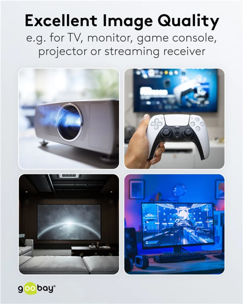 GOOBAY καλώδιο HDMI 2.1 76277 με Ethernet, 8K/60Hz, 48 Gbps, 40m, μαύρο
