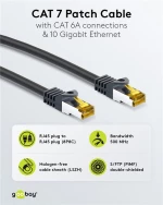GOOBAY καλώδιο δικτύου 91626, CAT 7 S/FTP, copper, 500MHz, 5m, μαύρο