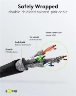 GOOBAY καλώδιο δικτύου 91626, CAT 7 S/FTP, copper, 500MHz, 5m, μαύρο