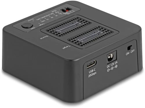 DELOCK docking station 64300 για 2x M.2 NVMe SSD, clone/erase function, 20Gbps, μαύρο