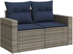 vidaXL Σετ Σαλονιού Κήπου 6 τεμ. Γκρι Συνθετικό Ρατάν με Μαξιλάρια