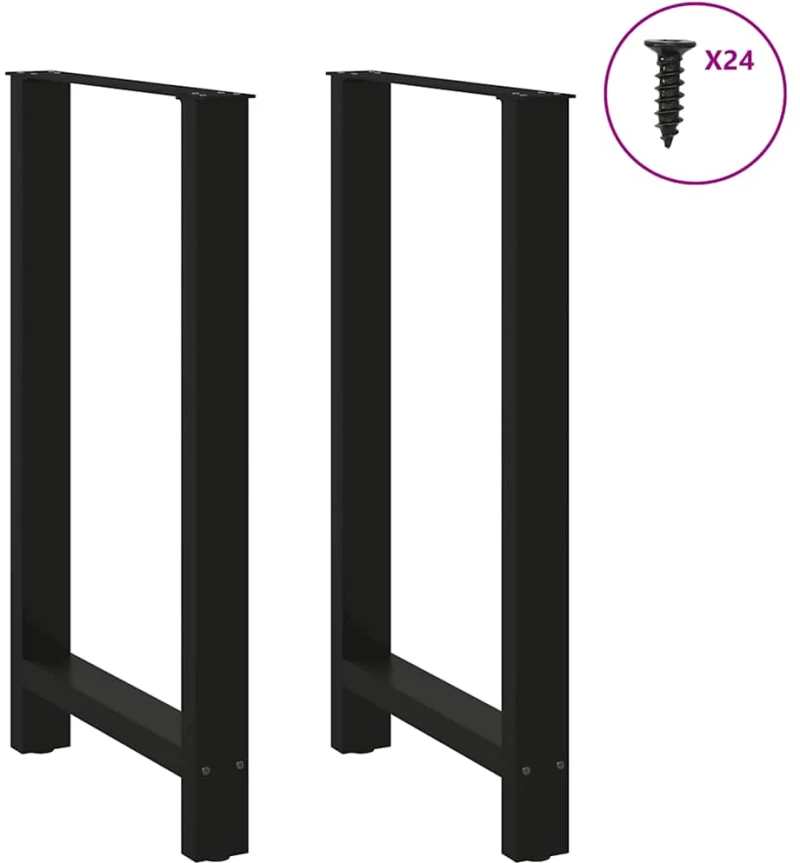 vidaXL Πόδια Τραπεζιού Μπαρ 2 τεμ. Μαύρα 60x(100-101) εκ. Ατσάλι
