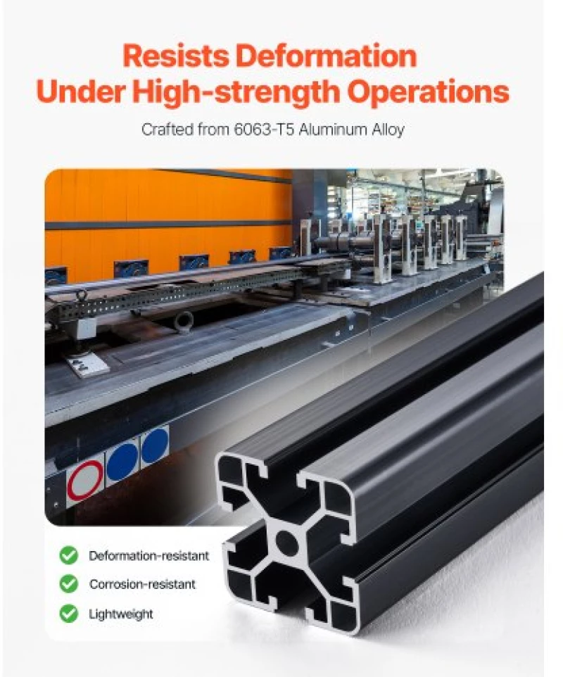 VEVOR 4PCS 39.4 in (1000 mm) T Slot 4040 Aluminum Extrusion Anodized Linear Rail