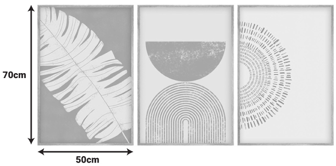 Πίνακας σε καμβά Terpen I pakoworld τρίπτυχος με ψηφιακή εκτύπωση 50x2x70εκ