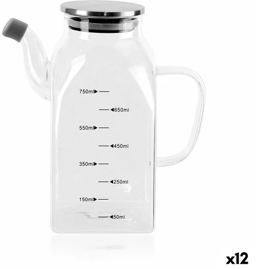 Λαδιέρα La Mediterránea Διαφανές Ασημί Μέταλλο Βοροπυριτικό γυαλί 0,75 L (12 Μονάδες)