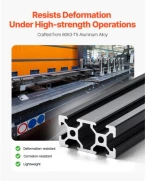 VEVOR 4PCS 39.4 in (1000 mm) T Slot 2040 Aluminum Extrusion Anodized Linear Rail