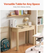 VEVOR Small Desk with Drawer Kids Desk for Bedroom Simple Study Table Light Wood
