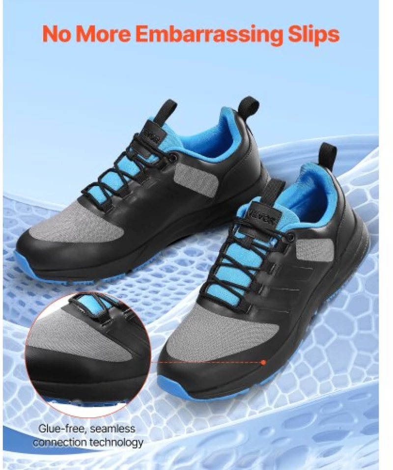 VEVOR Cross Training Shoes M Width Sneakers UK Size 8 Wide Toe Box Shoes Black