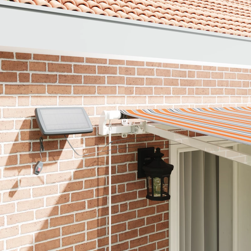 vidaXL Χειροκίνητη Αναδιπλούμενη Τέντα με LED Ριγέ 400x350 cm