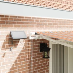 vidaXL Χειροκίνητη Αναδιπλούμενη Τέντα με LED Ριγέ 400x350 cm