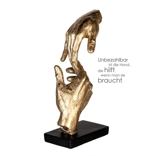 Γλυπτό Χέρια 'Two Hands' Πολυρεζίνη Χρυσό 8x13.5x29cm - -