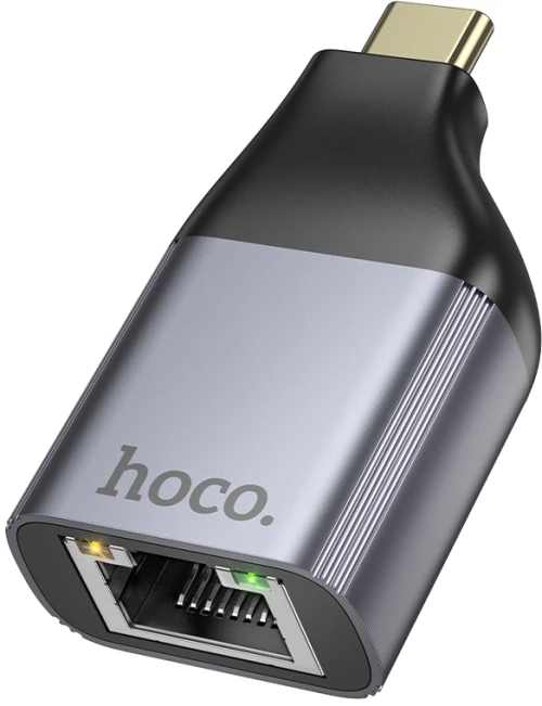 Αντάπτορας  Hoco UA35 USB-C σε RJ45 OTG 100Mbps Γκρι