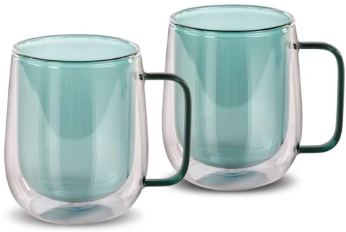Σετ Ποτήρια Τσαγιού VASO Lamart LT9124 Γυάλινα με Διπλό Τοίχωμα 250ml Πράσινο 2 Τεμ