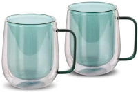 Σετ Ποτήρια Τσαγιού VASO Lamart LT9124 Γυάλινα με Διπλό Τοίχωμα 250ml Πράσινο 2 Τεμ