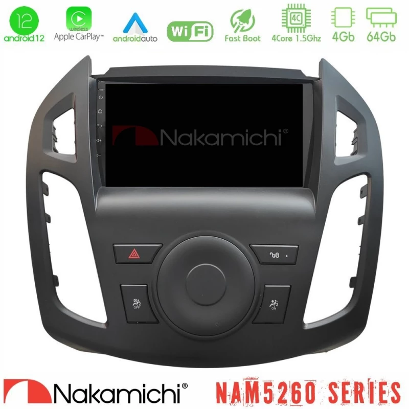 Nakamichi Nam5260 Series 4core Android12 4+64gb Ford Transit Connect Navigation Multimedia Tablet 9" με Carplay & Android Auto u-n44-Fd2854