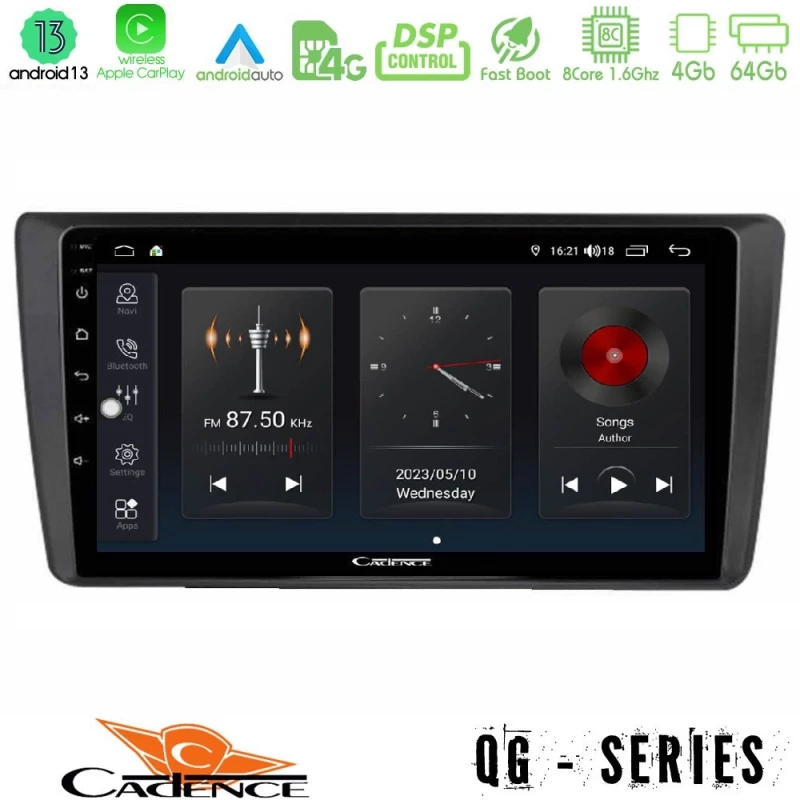 Cadence qg Series 8core Android13 4+64gb Skoda Octavia 2004-2012 Navigation Multimedia Tablet 9" u-qg-Sk1914