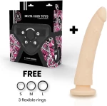 DELTA CLUB TOYS HARNESS & DONG FLESH SILICONE 20x4cm