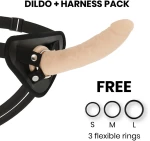 DELTA CLUB TOYS HARNESS & DONG FLESH SILICONE 20x4cm