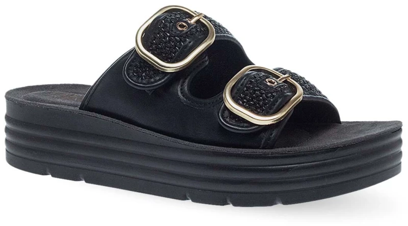 Parex Γυναικείες Παντόφλες Ανατομικές Flatform Comfort 12731008.B Μαύρο 127475