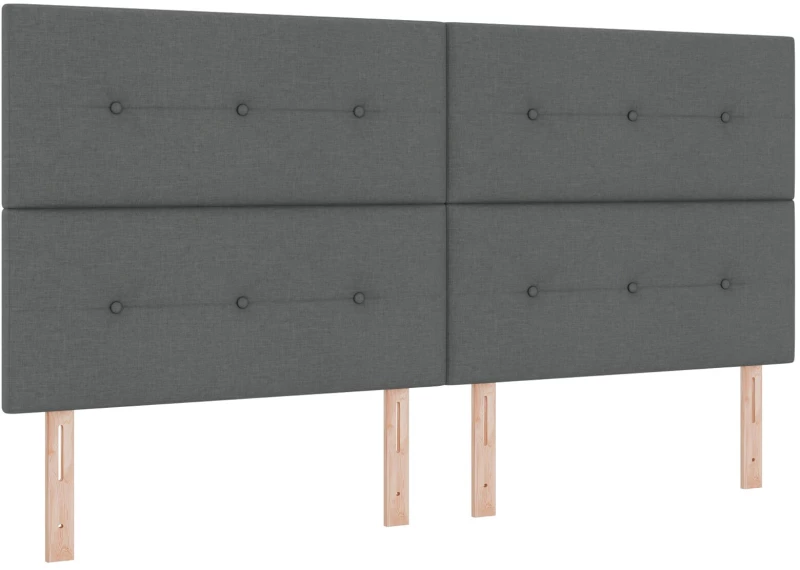 vidaXL Κρεβάτι με Στρώμα Σκούρο Γκρί 200x200 cm Υφάσματος