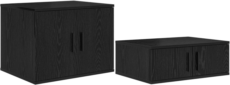 vidaXL Μαύρη Ντουλάπα Αποθήκευσης 118x41x40 εκ από Επεξεργασμένο Ξύλο