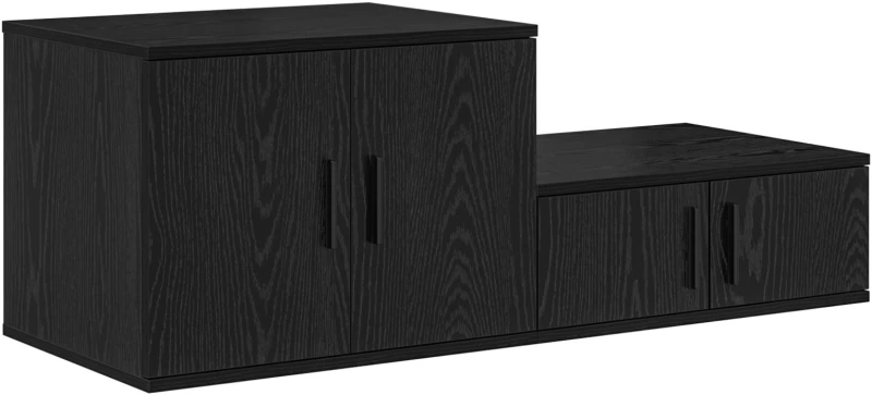 vidaXL Μαύρη Ντουλάπα Αποθήκευσης 118x41x40 εκ από Επεξεργασμένο Ξύλο
