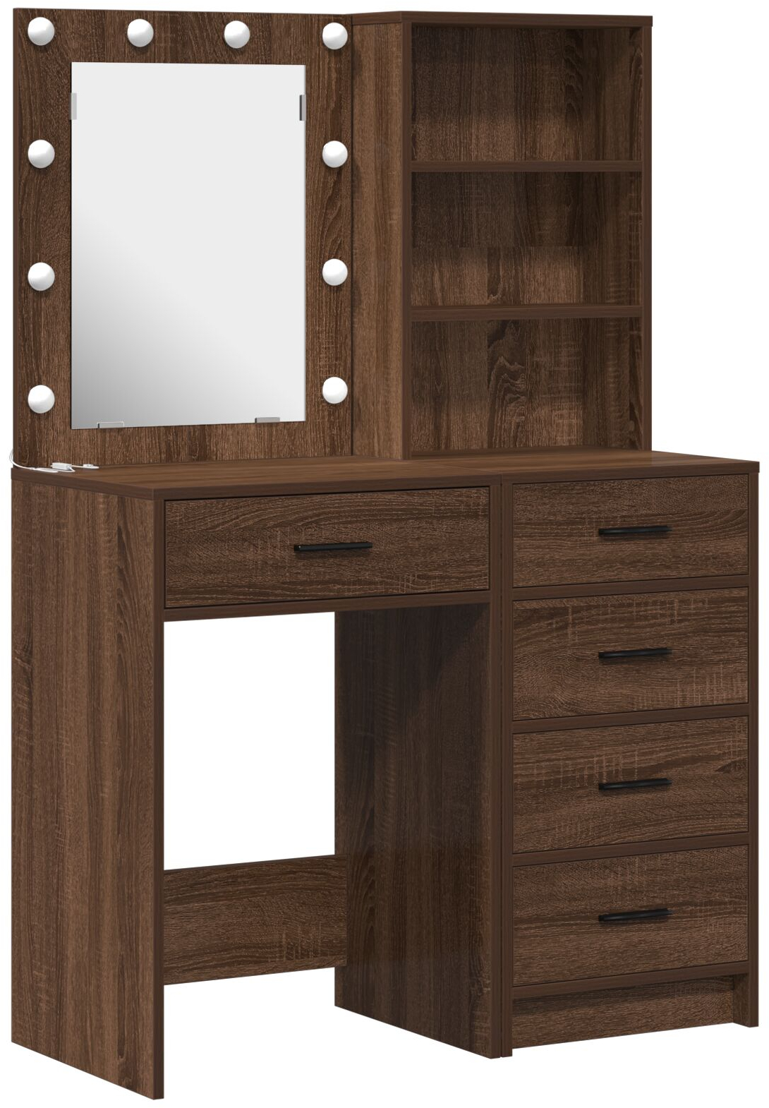 Σετ μακιγιάζ 2 τεμαχίων vidaXL με LED από μαυροδάφνη