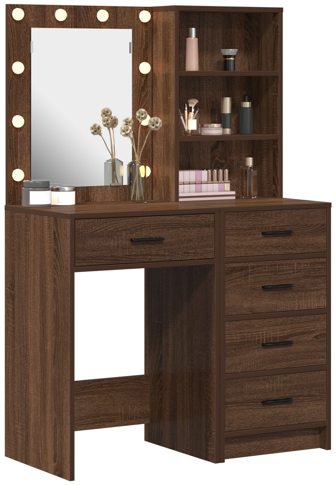 Σετ μακιγιάζ 2 τεμαχίων vidaXL με LED από μαυροδάφνη