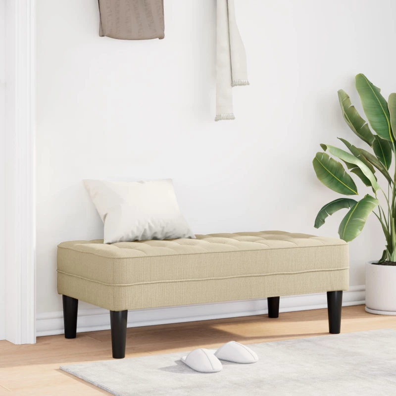 vidaXL Παγκάκι Κρεμ 113x57x39 εκ. Υφάσματος