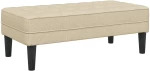 vidaXL Παγκάκι Κρεμ 113x57x39 εκ. Υφάσματος