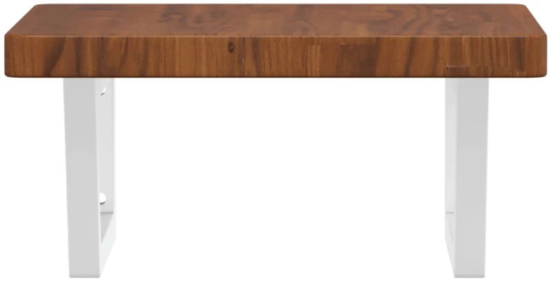 vidaXL Ράφι Νιπτήρα Τοίχου από Ατσάλι / Μασίφ Ξύλο Δρυός