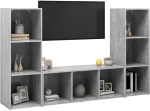 vidaXL Έπιπλα Τηλεόρασης 3 τεμ. Γκρι Σκυρ. 107x35x37 εκ. Μοριοσανίδα