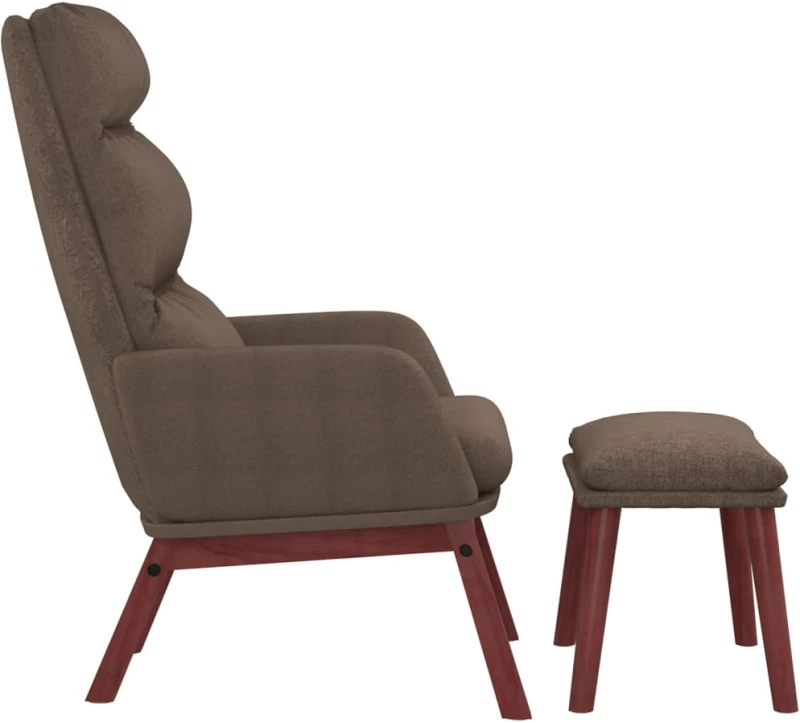 vidaXL Πολυθρόνα Relax Taupe Υφασμάτινη με Σκαμπό