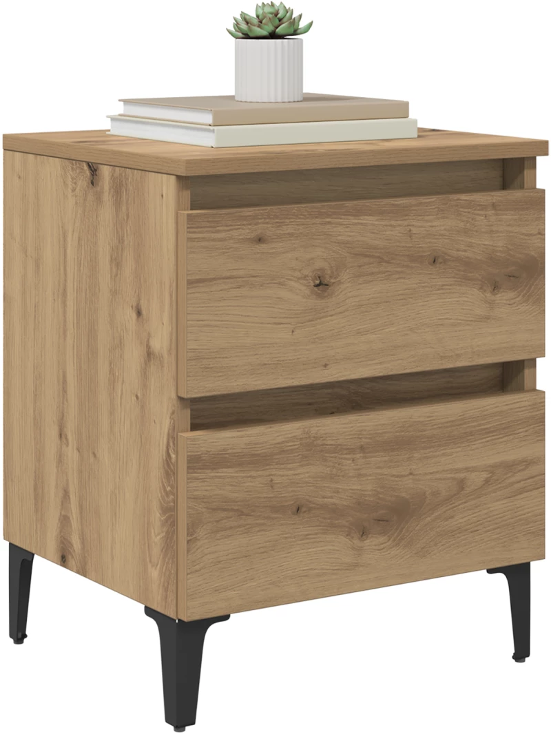 vidaXL Κομοδίνο Καλλιτεχνικό Δρυς 40x35x50 εκ. Επεξεργασμένο Ξύλο