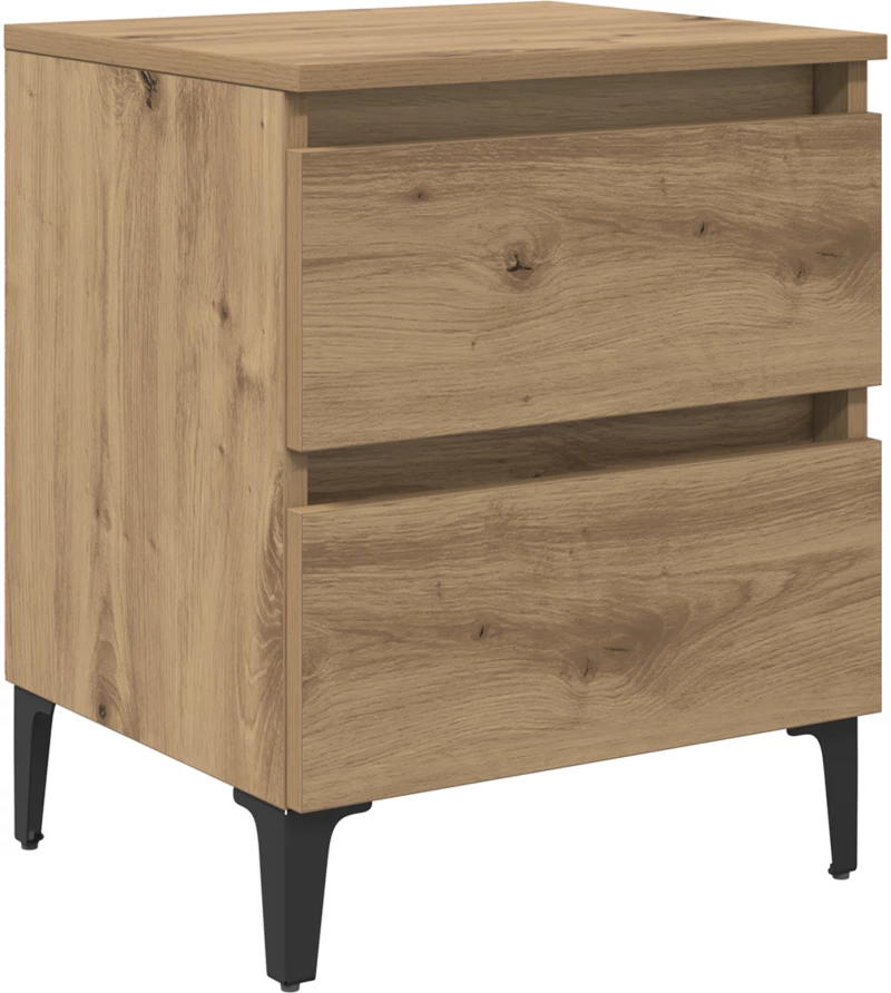 vidaXL Κομοδίνο Καλλιτεχνικό Δρυς 40x35x50 εκ. Επεξεργασμένο Ξύλο
