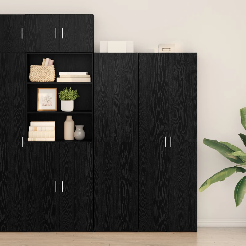 vidaXL Υψηλό Ντουλάπι Μαύρης Βελανιδιάς 45x42.5x185 εκ Επεξεργασμένο Ξύλο