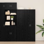 vidaXL Υψηλό Ντουλάπι Μαύρης Βελανιδιάς 45x42.5x185 εκ Επεξεργασμένο Ξύλο