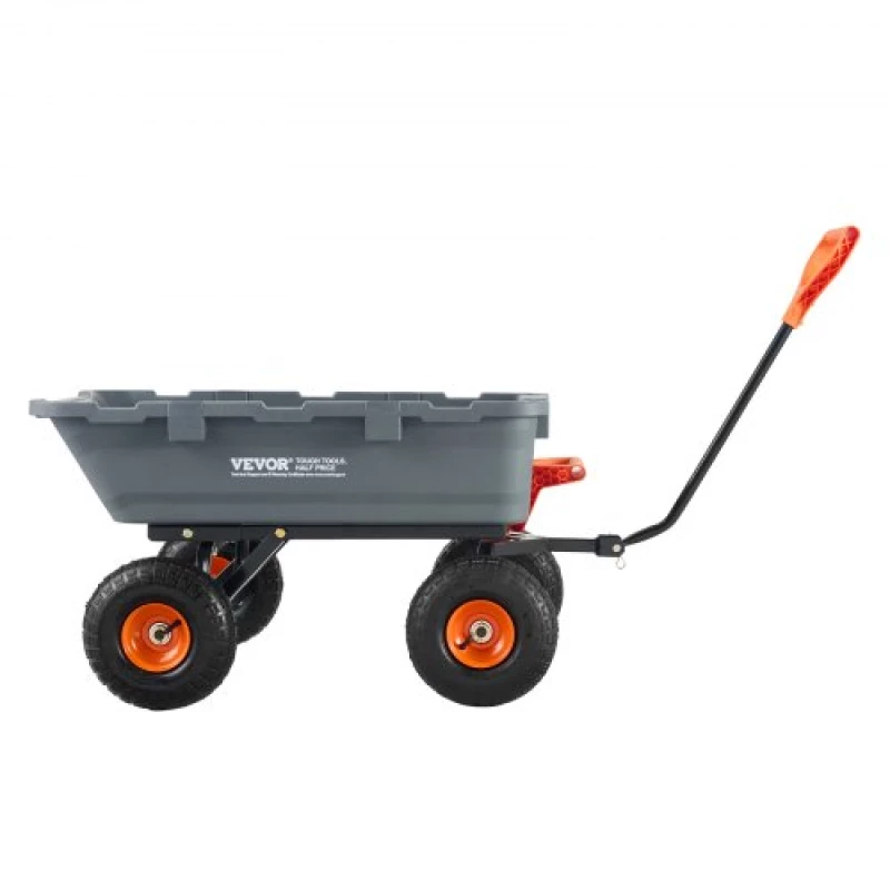VEVOR Poly Garden Dump Cart Heavy-duty Yard Carts and Wagons 800 lbs 10" Tires