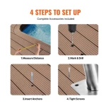 VEVOR Pool Handrail 54 x 36 inch Stainless Steel with Base Plate for Spas