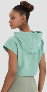 Γυναικείο Αθλητικό Φούτερ Κοντό Oversized Light Green