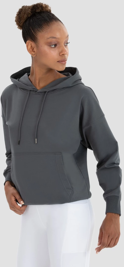 Γυναικείο Αθλητικό Φούτερ Oversized Pocket Dark Grey